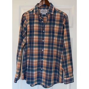 MIZZEN + MAIN Leeward Dress Shirt Mens Med Standard Fit Pastel Check Long Sleeve